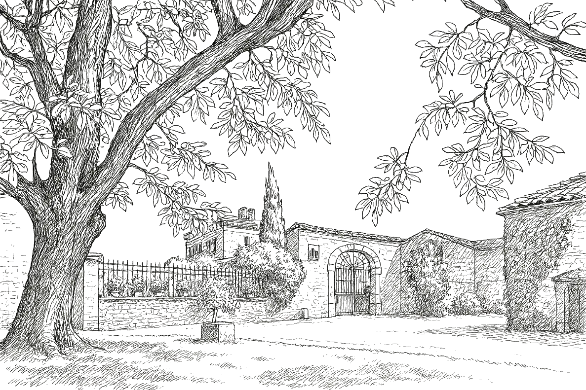 La famille Fort, producteur de cognac en Charente, devant le chai familial à Bellevigne.